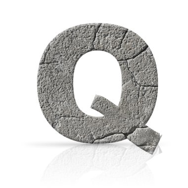 q harfi kırık çimento doku