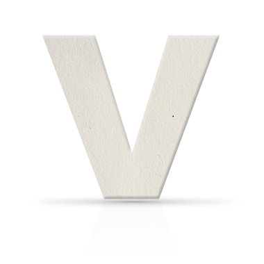 v harfi suluboya kağıdı doku