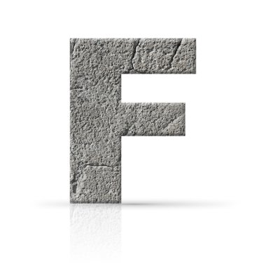 f harfi kırık çimento doku