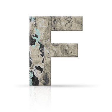 f harfi kırık çimento doku