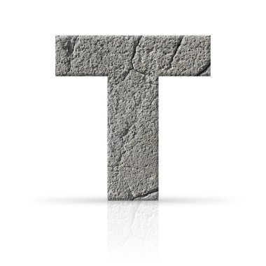 t harfi kırık çimento doku