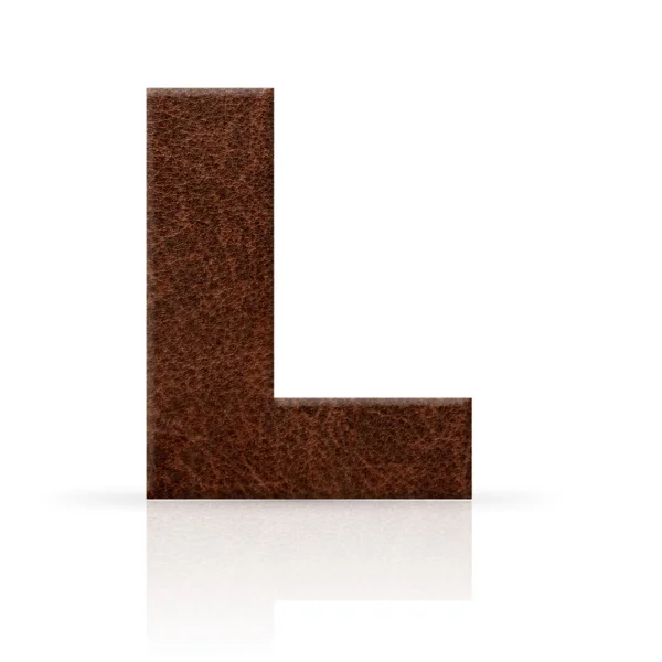 L lettera texture in pelle — Foto Stock