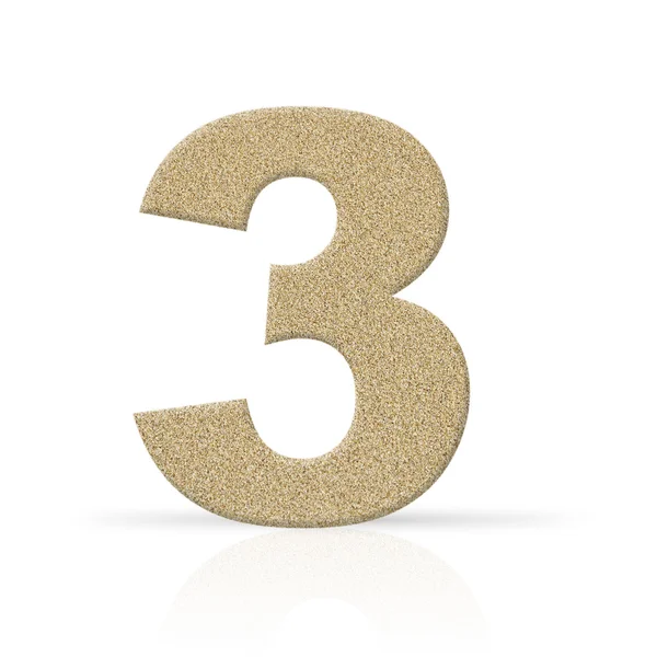 Textura de areia de três números — Fotografia de Stock