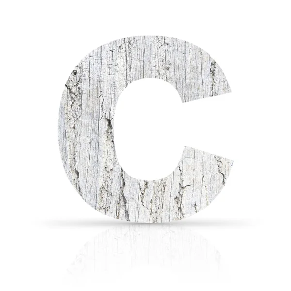 C letter white wood texture — Stock Photo, Image