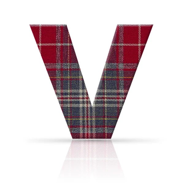 V letter plaid fabric texture — Stock Photo, Image