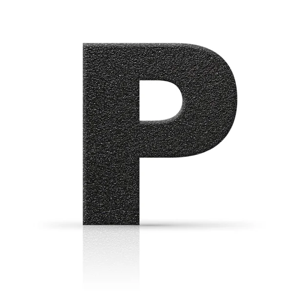 Textura asfalt písmeno p — Stock fotografie