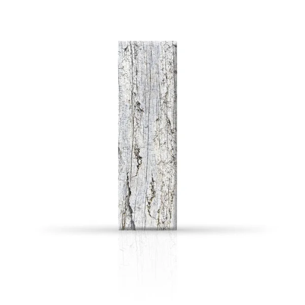 I letter white wood texture — Stock Photo, Image