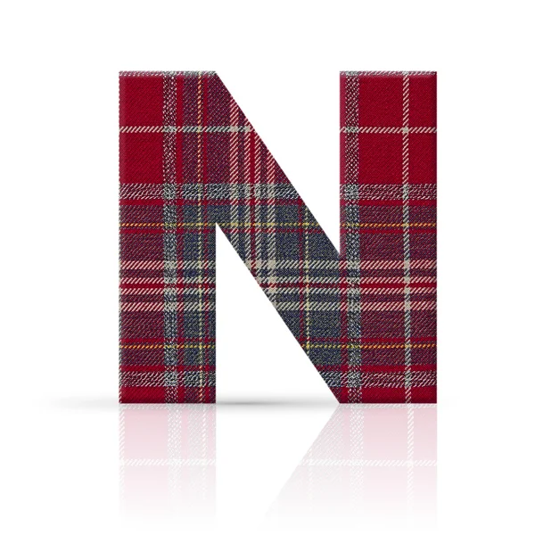 N letter plaid fabric texture — Stock Photo, Image