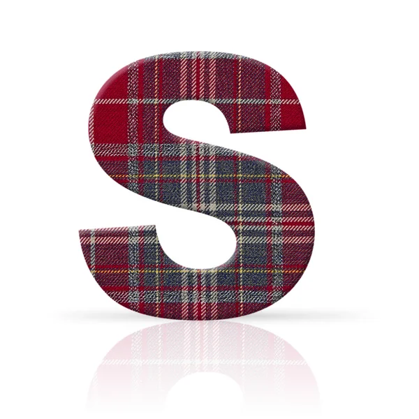 S letter plaid fabric texture — Stock Photo, Image