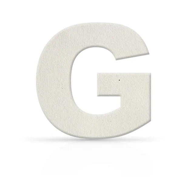 G letra aguarela textura de papel — Fotografia de Stock