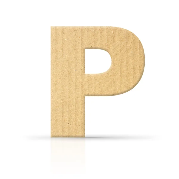 P textura de cartón letra — Foto de Stock