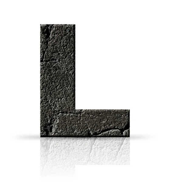 L lettera cracking texture cemento — Foto Stock
