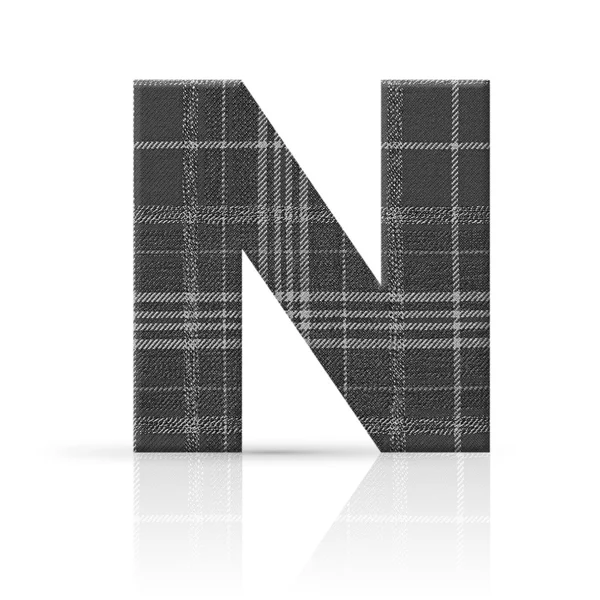 N letter plaid fabric texture — Stock Photo, Image