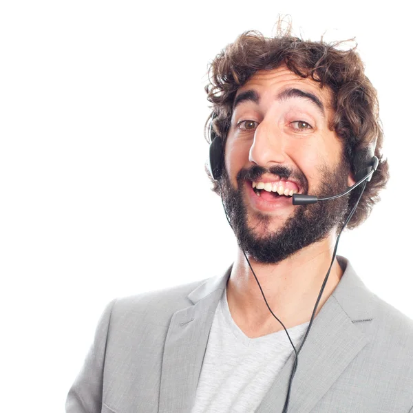 Young crazy man as a secretary — Stock Photo, Image