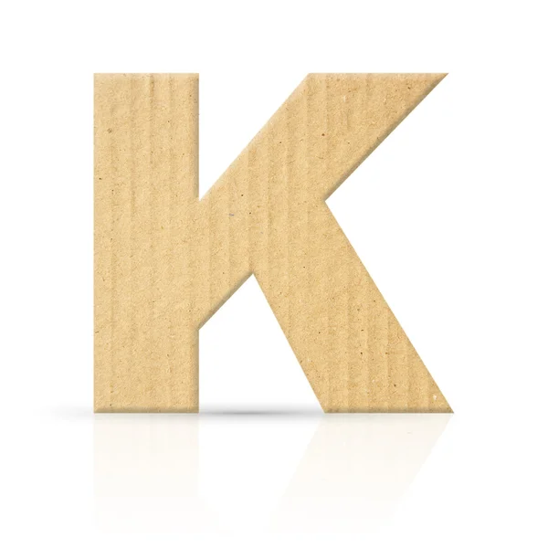 K letter cardboard texture — Stock Photo, Image