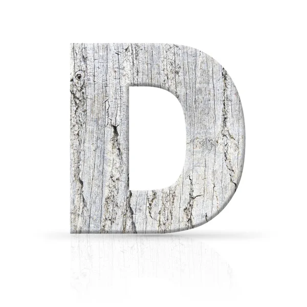 D letter white wood texture — Stock Photo, Image