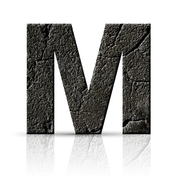 M  letter cracked cement texture — Stock Photo, Image