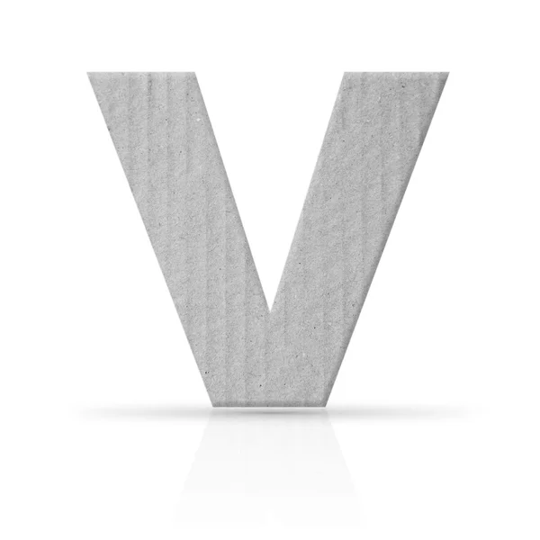 V letter cardboard texture — Stock Photo, Image