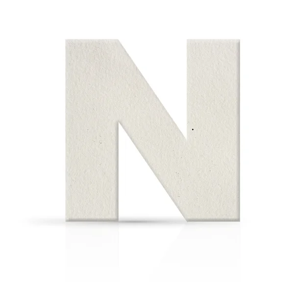 N letter watercolor paper texture — Stock Photo, Image