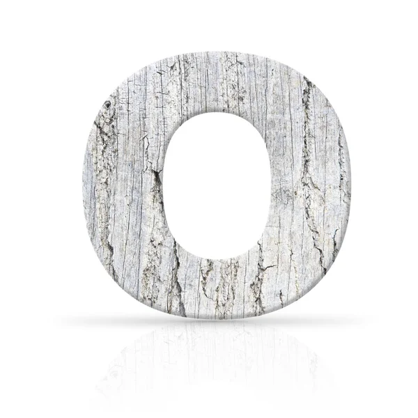 O letter white wood texture — Stock Photo, Image