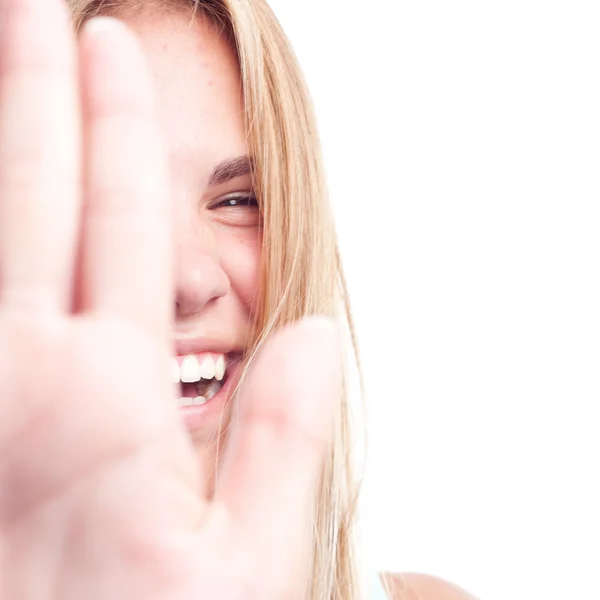 Junge coole Frau lacht — Stockfoto