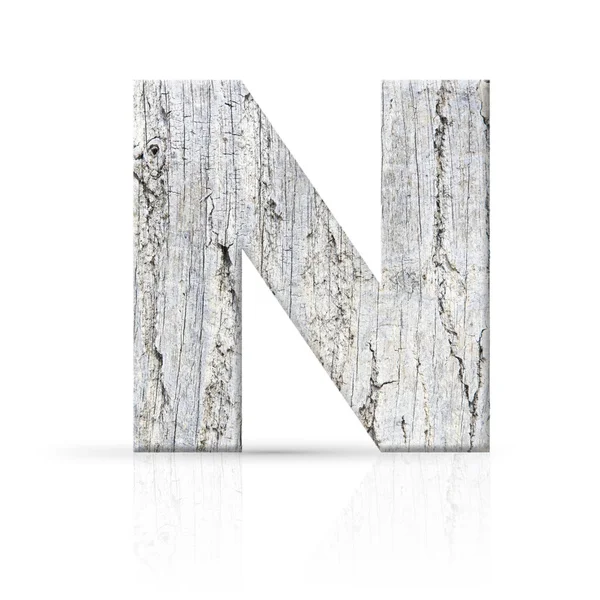 N letter white wood texture — Stock Photo, Image