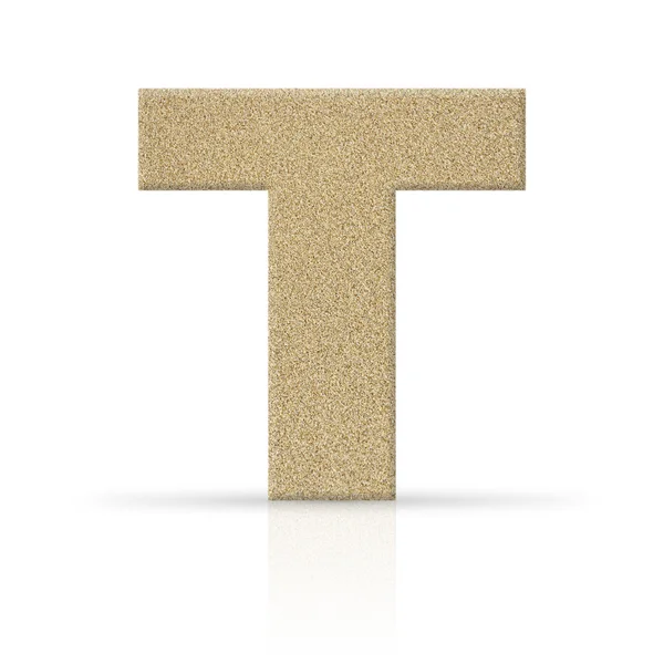T textura de la letra arena — Foto de Stock