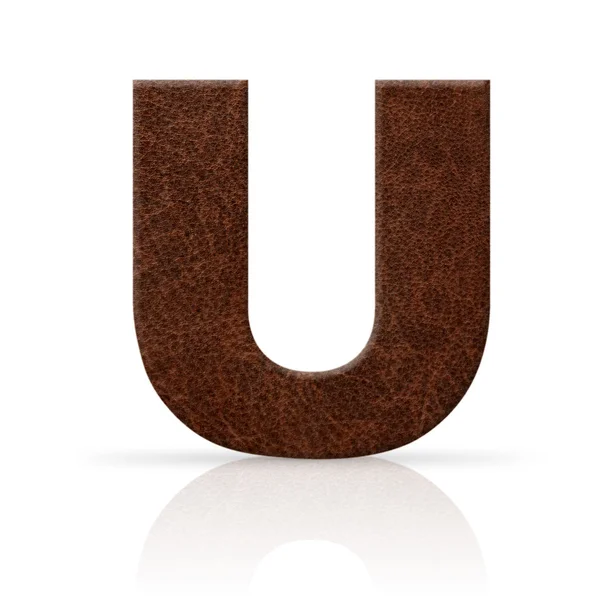 U letter leather texture — Stock Photo, Image