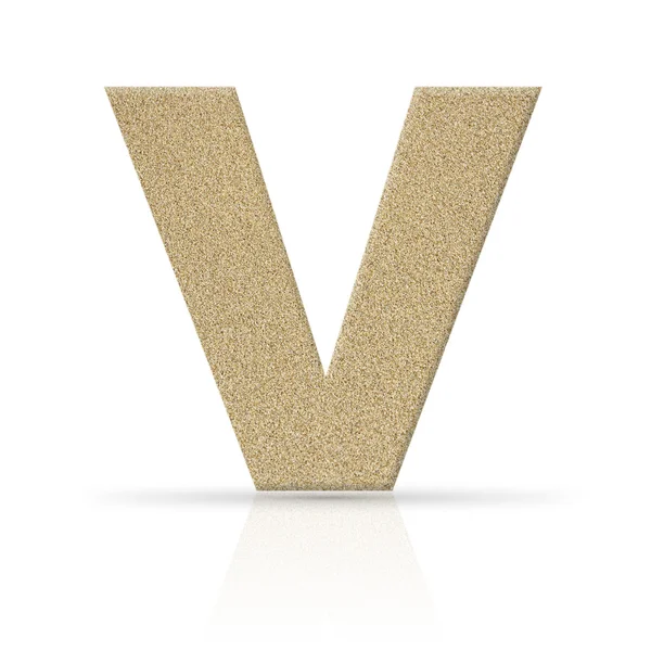 V sand letter texture — Stock Photo, Image