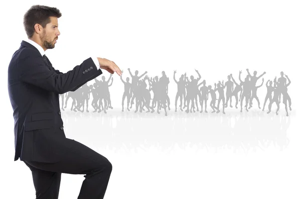 Businessman on a crowd — Stock Photo, Image