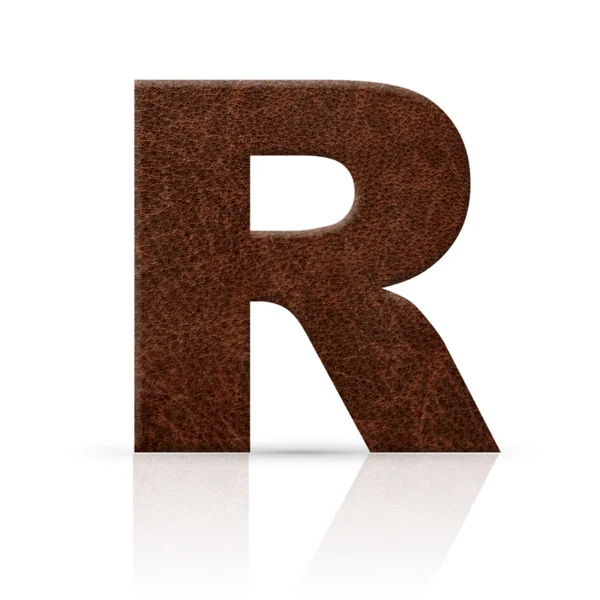 R brev läder texture — Stockfoto