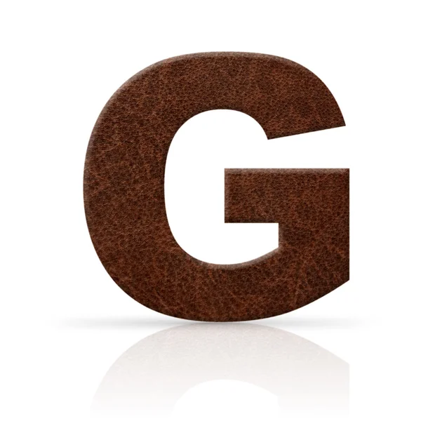 G lettera texture in pelle — Foto Stock