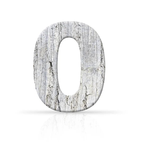 Zero white wood number texture — Stock Photo, Image