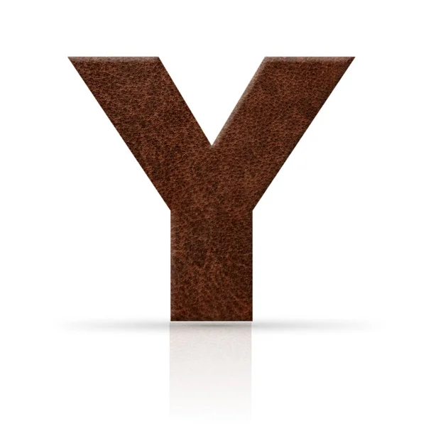 Y lettera texture in pelle — Foto Stock