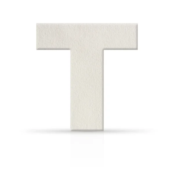 T letter watercolor paper texture — Stock Photo, Image