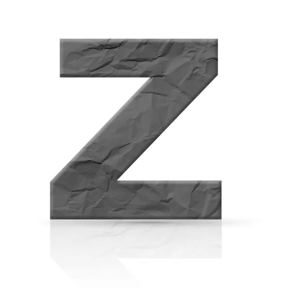 Z letter wrinkled red paper — Stock Photo, Image