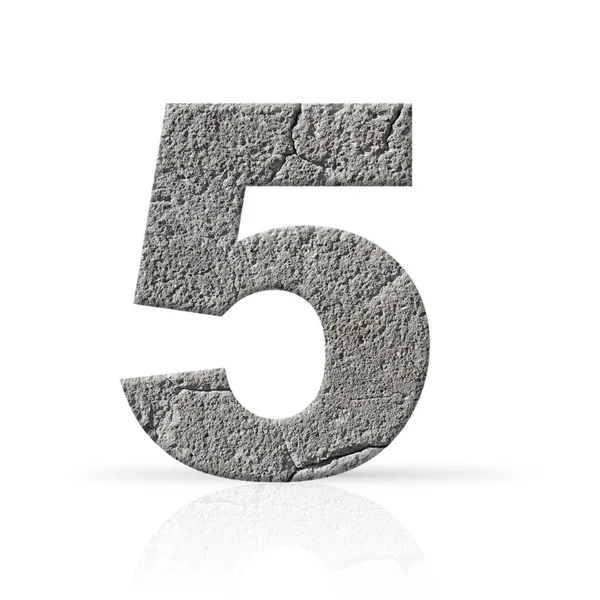 Vijf cement nummer textuur — Stockfoto
