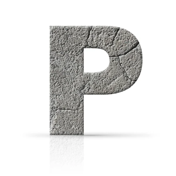 P dopis popraskané cementu texturu — Stock fotografie