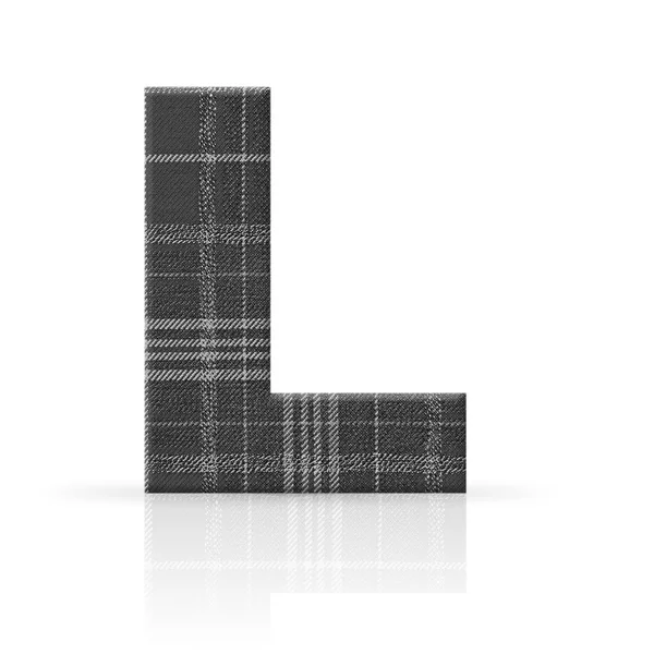 L letter plaid fabric texture — Stock Photo, Image