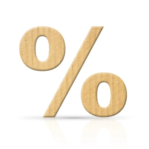 Percent symbol cardboard — Stock Photo, Image