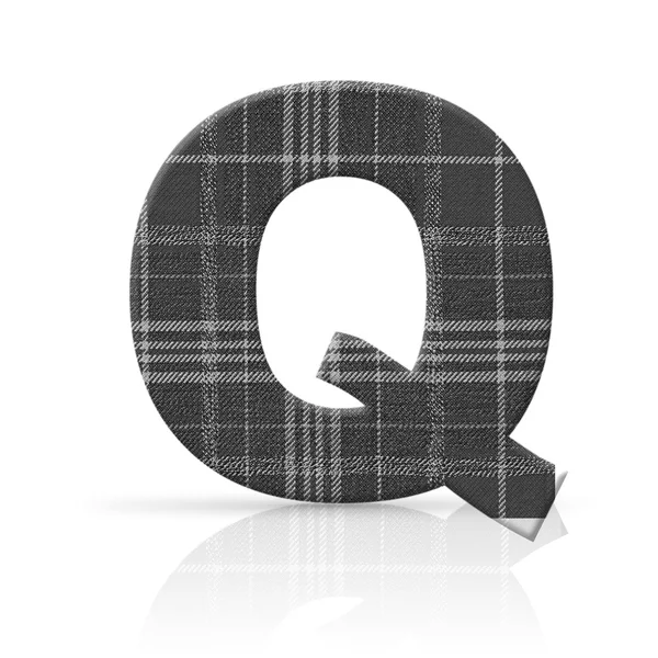 Q brev rutigt tyg textur — Stockfoto