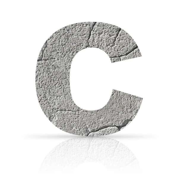 C  letter cracked cement texture — Stock Photo, Image