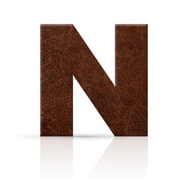 N letter leather texture — Stock Photo, Image