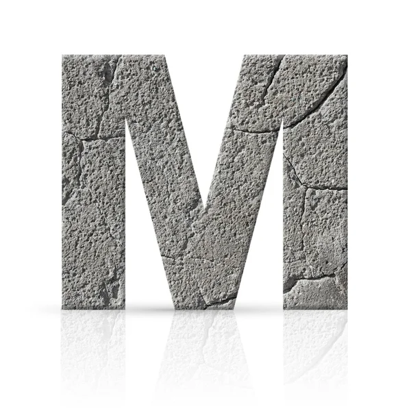 M  letter cracked cement texture — Stock Photo, Image