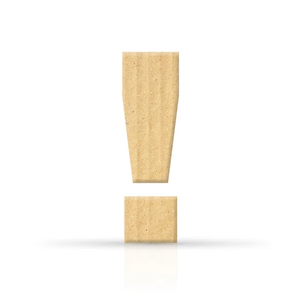 Cardboard exclamation mark — Stock Photo, Image