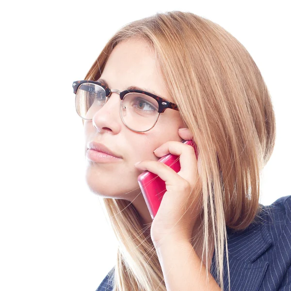 Cool jongedame spreken op telefoon — Stockfoto