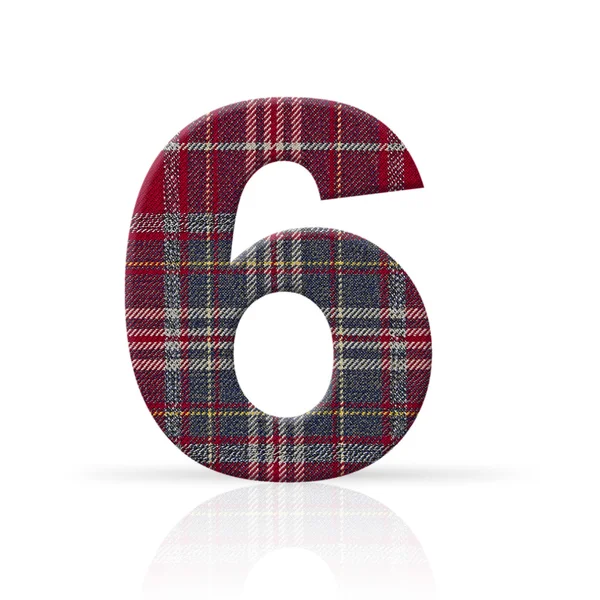 Sei numero plaid tessuto texture — Foto Stock