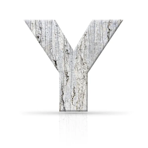 Y list biały drewno tekstury — Zdjęcie stockowe