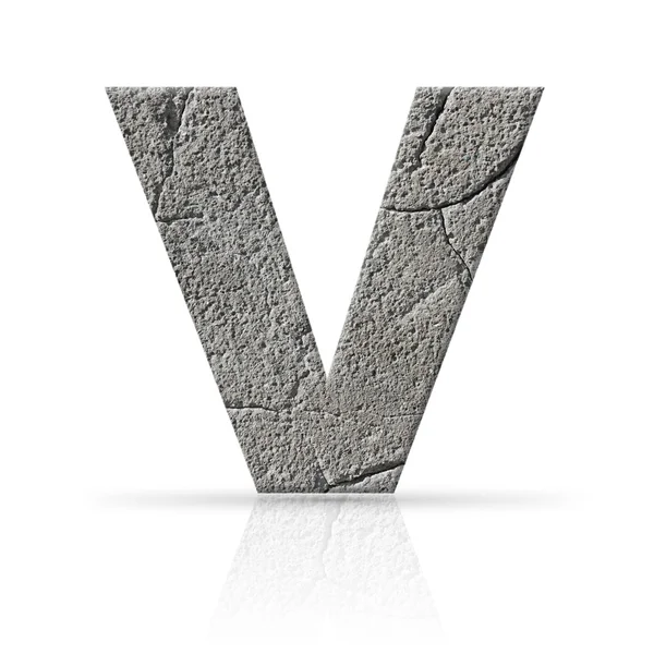 V letra textura de cimento rachado — Fotografia de Stock