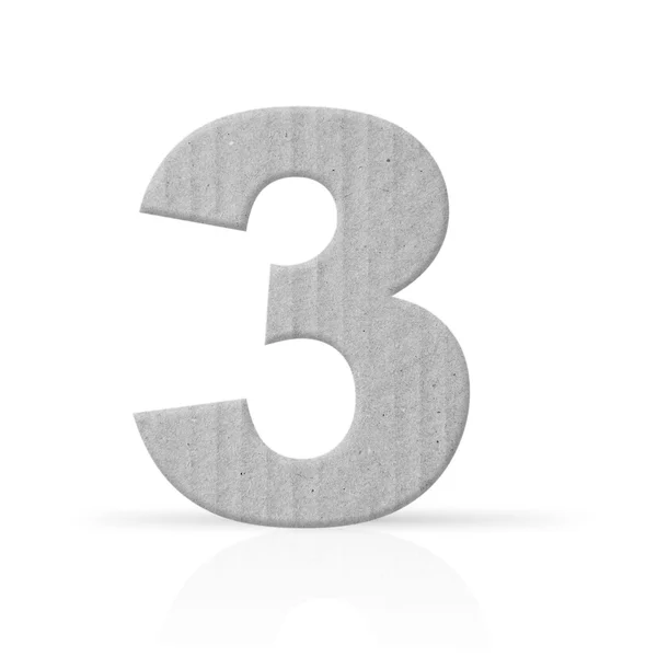Textura de papelão de três números — Fotografia de Stock